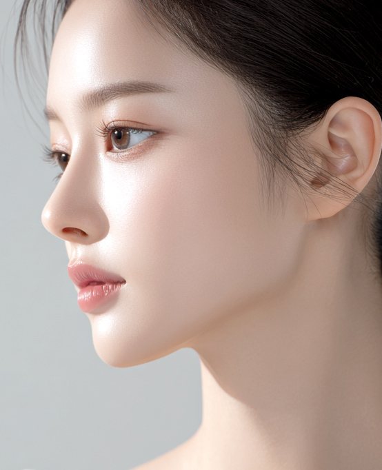 여성 모델 옆얼굴(코 라인)